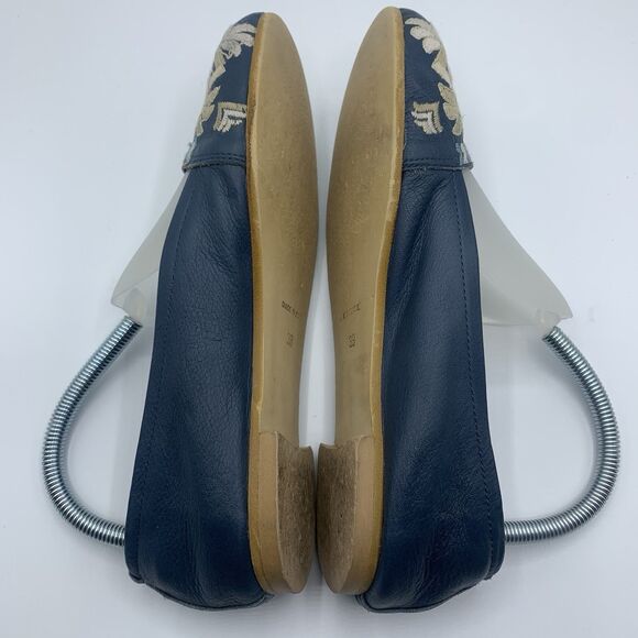 Sundance Women’s EU 38 US 7.5 Apollonia Italian Leather Embroidered Flats - Picture 4 of 8